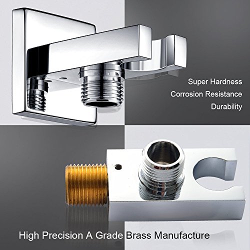 SR SUN RISE Solid Brass Square Handheld Shower Head Bracket Holder Wall