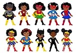 20 African American Female Superhero Stickers for
