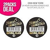 (2 PACKS) EBIN New York 24 Hour Colored Edges 0.5oz (1B-Natural Black)