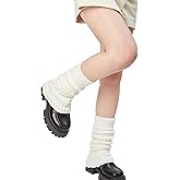 Lunedear Womens Fuzzy Leg Warmers Knit Ankle Socks Winter Warm Ruffle Leg Sleeves Warmer College Concert Thick Boot Socks
