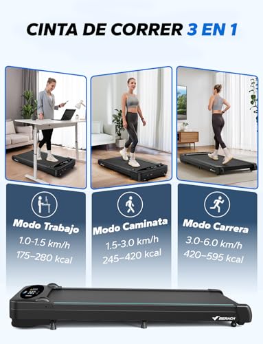 MERACH Cinta de Correr, 3 en 1 Cinta de Andar, 2.5HP Walking Pad, Caminadora Electrica para Casa, Treadmill Compacta para casa y Oficina, App, Pantalla LED, Control Remoto Magnético