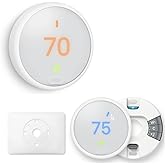 Google Nest Thermostat - Programmable Smart Learning Thermostat with Easy Installation and Trim Kit Bundle, White