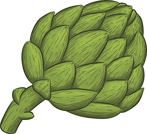 Simple Classic Artichoke Vegetable Cartoon Vinyl Decal Sticker (4" Wide)