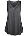 KABUEE Women's Casual Button Decor Flowy Tank Tops Basic Sleeveless V Neck Tunic Top Blouse
