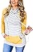 ECOWISH Womens Cowl Neck Patchwork Pullover Hoodies Drawstring Sweater Long Sleeve Casual Sweatshirts Blouses Tops
