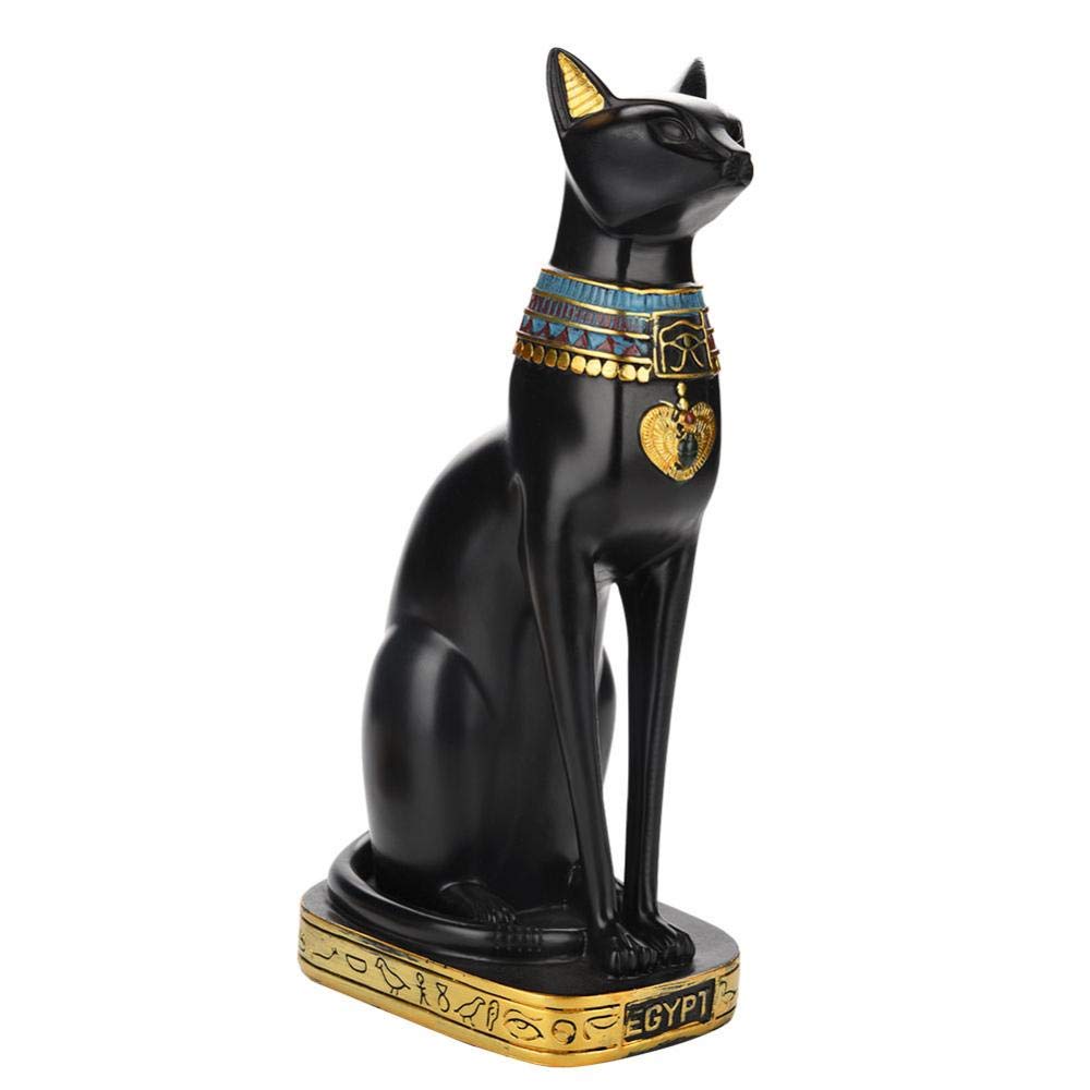 Ymiko Egyptian Basthet Cat Resin Statue Figurine Household Room Ornament Crafts,Egyptian Collectible Figurine Cat Goddess Statue, Gifts Home Decoration (A5)