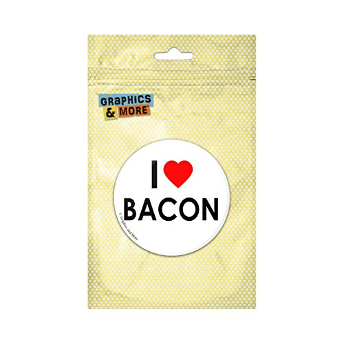 I Love Heart Bacon Pinback Button Pin Badge - 3 Inch Diameter