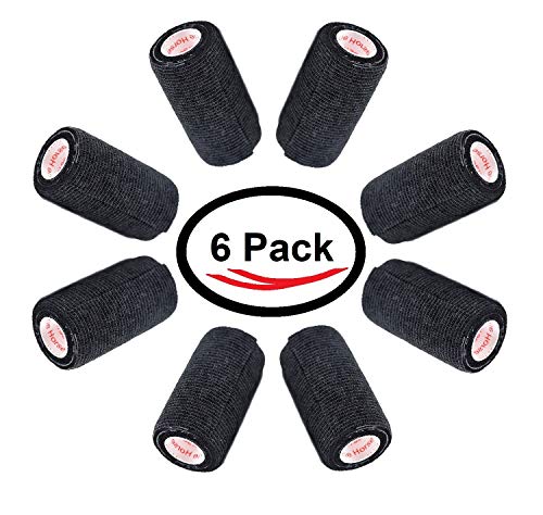3 inch Vet Wrap Tape Bulk, FDA Approved, Dog Cat Pet Horse Self Adhesive Flex Bandage Rap Grip Roll, Assorted Colors 6, 12, 18, or 24 Packs