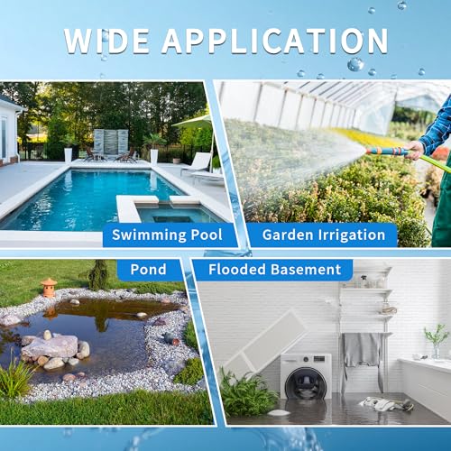 FOTING Sump Pump, High Flow Submersible Water Pump with Float Switch, Automatic Clean/Dirty Utility Pump for Basement Puddle Pool Tub Pond Draining, 1.5 HP, 6300GPH