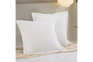DAUAOTO Washed Cotton Euro Shams Square Pillow Cushion Cover 2 Pieces Set 26"x26" Pillowcases (Euro/Ivory)