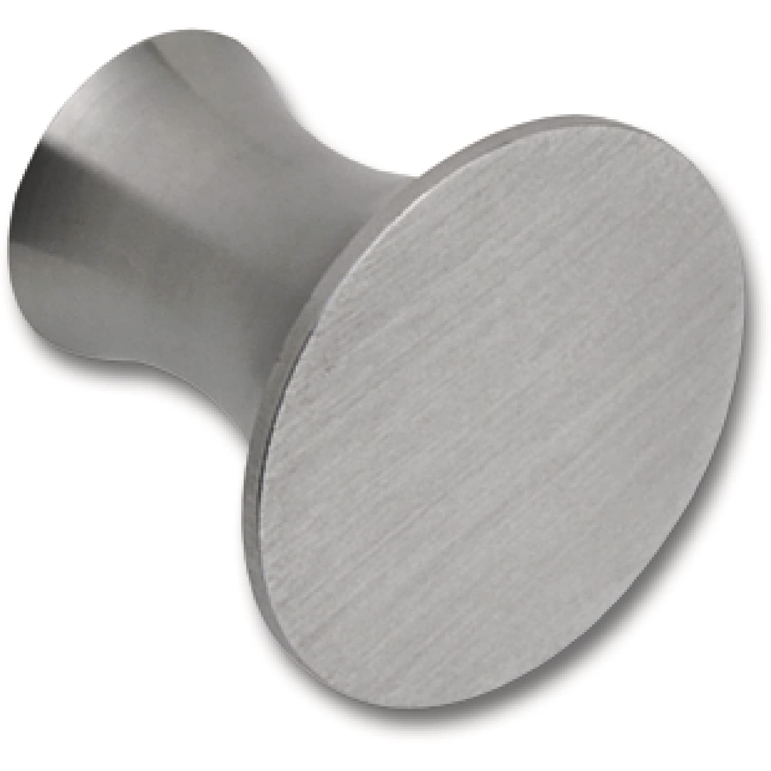 Technik Team MK.20028.20 Furniture Knob Round Flattened Diameter 28 mm Depth 25 mm Brushed Stainless Steel Silver