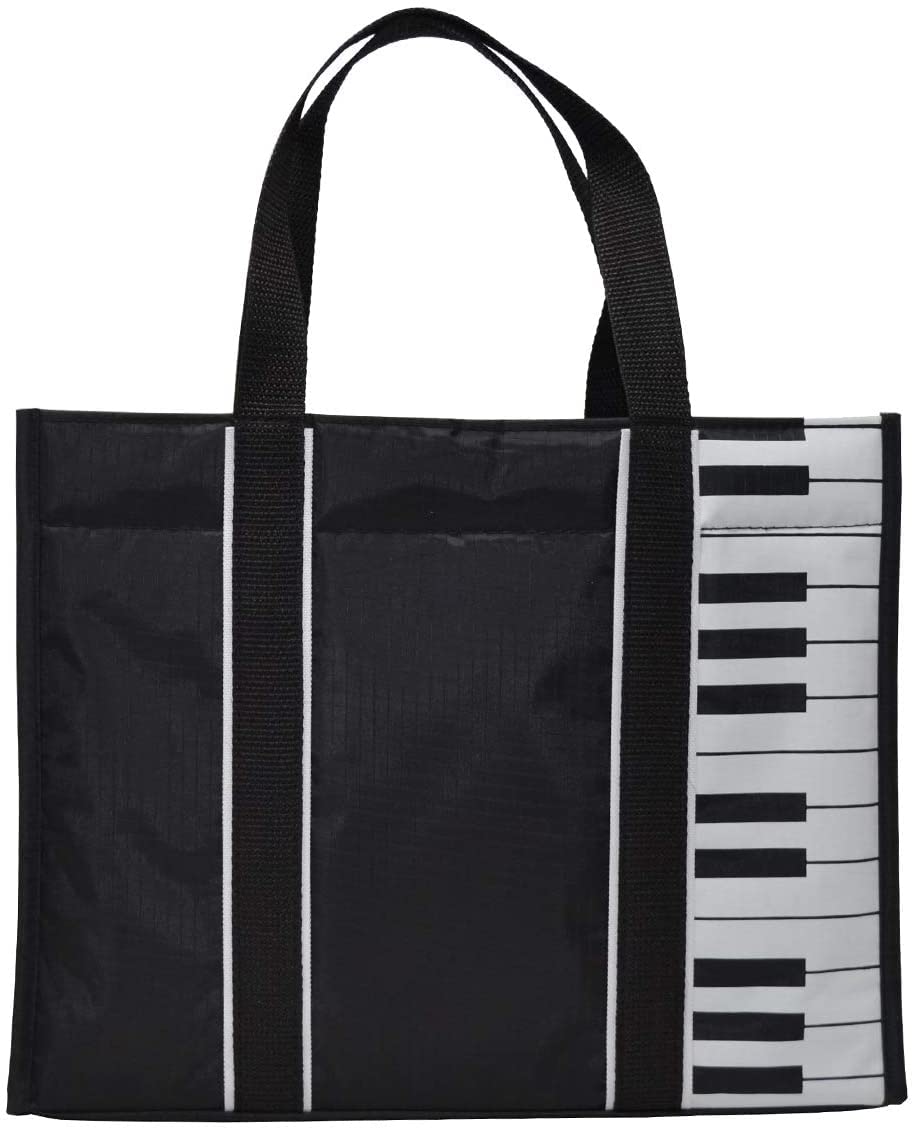 KingPoint Music Bag Handbag Music Piano Keyboard Oxford Bag Music Note Print Shopping Bags for Folding Travel Large Handbag Shoulder Bag