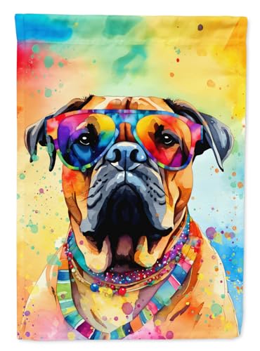 Caroline's Treasures DAC2477GF Bullmastiff Hippie Dawg Garden Flag Mailbox Flag…