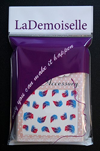 Water Tattoo Nail Art Stickers Feather Mania /III/, Pack of 10  Beautiful Feathers for Bright Manicure