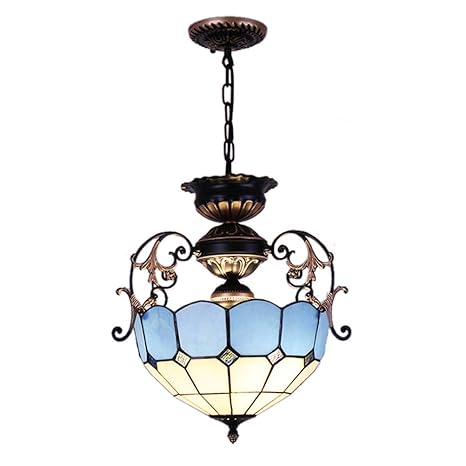 3 Light Pendant Lamp Led Vintage Round Tiffany Chandelier Ceiling
