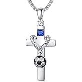 MISTBEE Cross Sport Necklace for Men Women 925 Sterling Silver Baseball/Hockey/Soccer/Football/Basketball/Volleyball/Golf/Tennis Necklace I Can Do All Things Pendant Sport Jewelry for Christmas