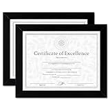 DAX N15832 Document/Certificate Frames, Wood, 8-1/2 x 11 Inches, Black, Set of Two