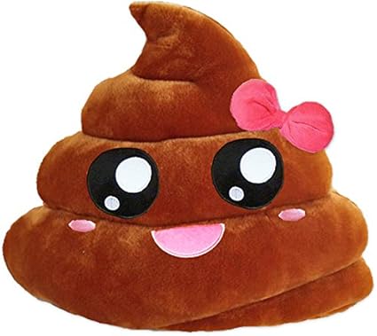 Grabadeal Soft Smiley Emoticon Stuffed Cushion (Dark Brown)