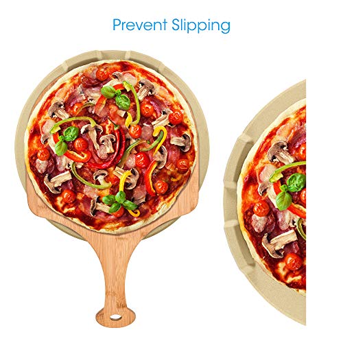 image for UNICOOK 14 Inch Round Pizza Stone, Heavy Duty Ceramic Pizza Grilling S