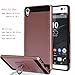 Sony Xperia XA Ultra / Xperia C6 Case With Phone Stand,Ymhxcy [Metal Brushed Texture] Hybrid Dual Layer Full-Body Shockproof Protective Cover Shell For Xperia C6-LS Rose Gold