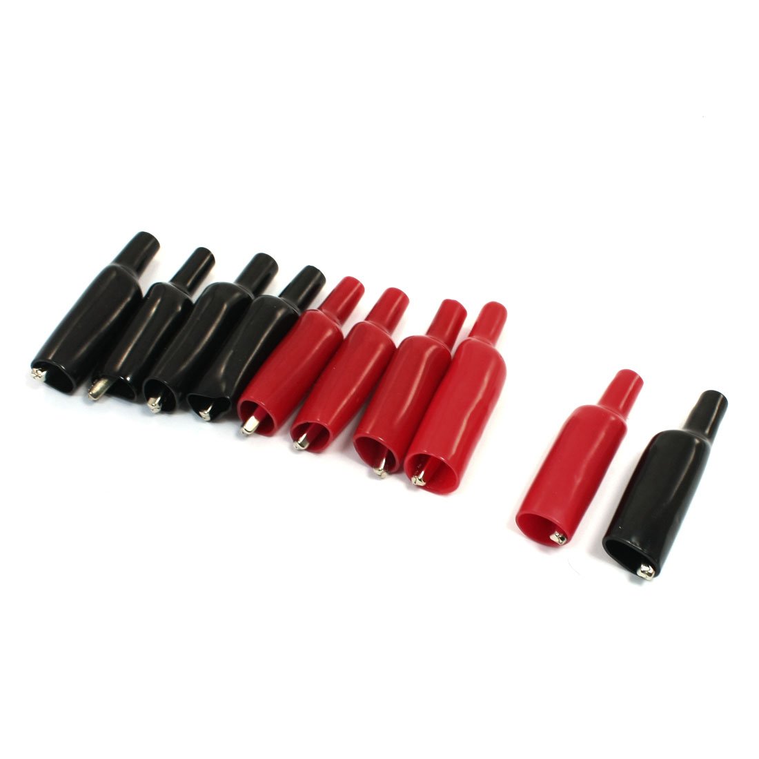 sourcing map Red Black Boot 5.5cm Insulated Electric Testing Work Alligator Clips 10Pcs