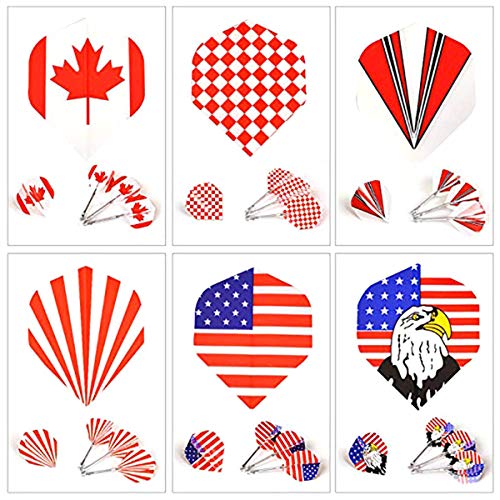 Iceyon Standard Dart Flights 30 Sets 90 Pcs Durable PET and Laser Replacement Feather Tail Wing - Perfect Accessories Equipment Supplies for Dart Games
