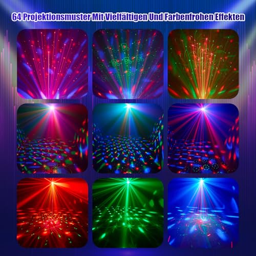 Vicalo 4 in 1 Disco Party Light with Disco Ball, Music Controlled DJ Disco Light, RGB LED Par Spotlight, Light Effects Party Light for Home Parties, Clubs, Halloween, Christmas