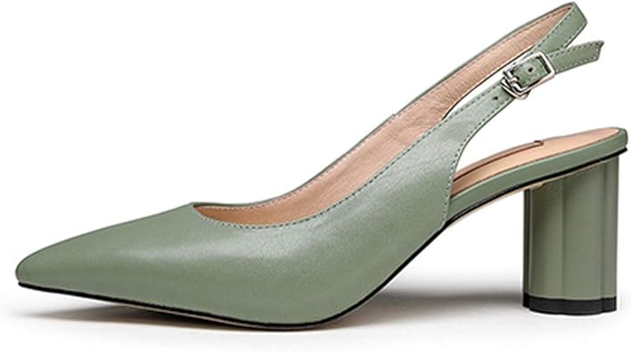 green pointed heels
