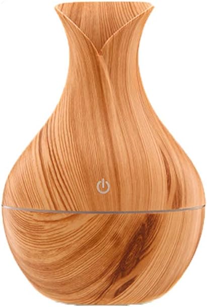 Mini Humidifier, Wood Grain Automatic Humidifier Diffuser with Night Light for Bedroom Home Office