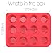 BakeitFun Standard Silicone Muffin Baking Pan in Vibrant Red Color with 12 Circular Compartments That Can Be Used for Cupcakes, Tarts and Other Baked Goodness. Perfect for Professional and Home Use