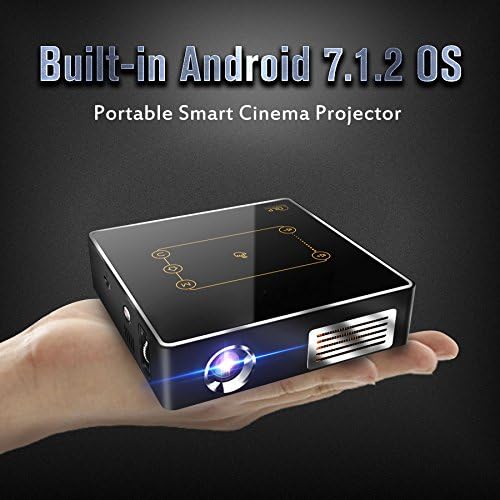 GoalTek DLP Portable Projector, Supports 4K and 200”Display Size, 150 ANSI Lumens Smart WiFi Projector, Supports USB, HDMI and TF Card ,Outdoor Movies Video Projector (Black)