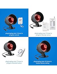 KERUI inalámbrico Live loud Siren Home sistema de alarma de seguridad, Interior exterior resistente al agua Cuerno hasta 110dB