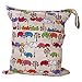 OULII Cartoon Elephant Pattern Washable Reusable Waterproof Zippered Baby Cloth Diaper Nappy Bag Wet Dry Bag Tote with Soft Snap Handle