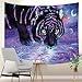 NYMB Tiger Tapestry Psychedelic Tiger Blacklight Art Tapestry, Mystic Galaxy Sky Fantasy Wild Animals Boho Hippie Tapestries, Trippy Space Tapestry Wall Handing for Bedroom Living Room Dorm (71