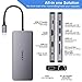 Updated USB C Hub, YEMO 11 in 1 Type C Adapter Dock with Giga Ethernet, 4K USBC to HDMI, VGA, 2 USB3.0 2 USB2.0 PD, SD TF Card Reader, Audio/Mic, for MacBook Pro and Other Type C Laptops
