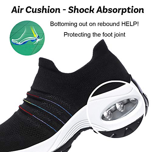 DierCosy Nursing Shoes for Women Black Slip on Womens Walking Shoes Comfortable Nurse Work Shoes