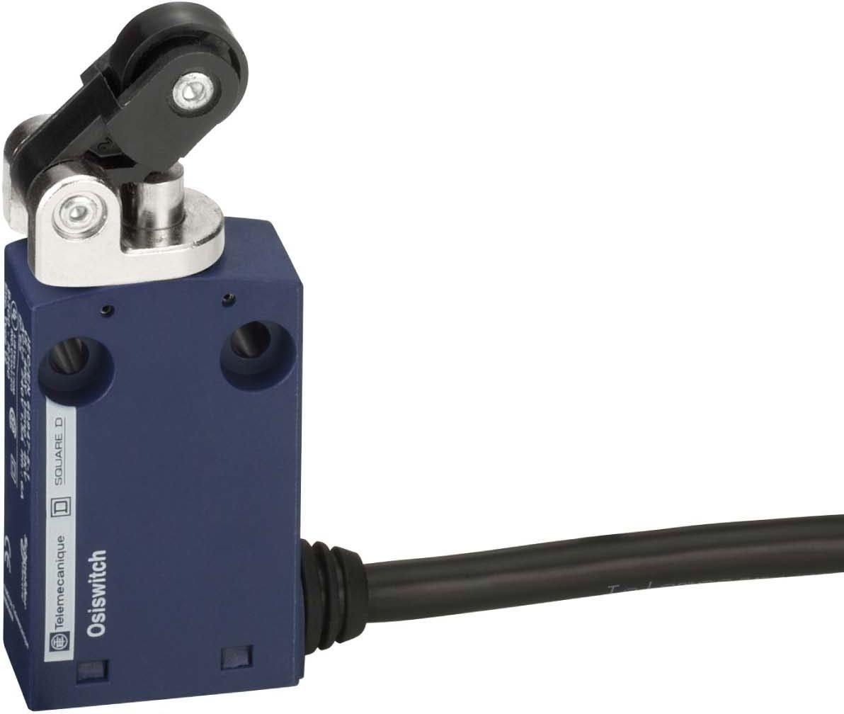 Schneider Electric XCMN2121L1 Limit Switch 2P NC+NO, Plastic 1-Conduit 50X30X16Mm Plastic Roller Lever Plunger Horizontal Actuation N