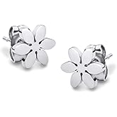 555Jewelry Delicate Small Tiny Daisy Flower Stud Earrings for Women & Ladies