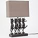 Bits and Pieces - Dancing Cat Lamp - Animal Shaped Table Lamp - Dancing Kitty Cats - Resin Kitty Dancers Lamp Shade is Linen Like Texture - Without Shade It Measures 17-1/4