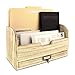 Ikee Design Desk File Sorter Supplies Organizer, All-Purpose Document Letter Mail Tray Sorter with 3 Slots and A Small Storage Drawer for Desktop, Tabletop, or Counter
