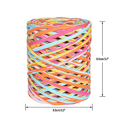 jijAcraft Raffia Ribbon,262 Feet Colored Raffia Paper Ribbon,6 Colored