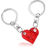 BOBIPRO Couples Matching Stuff Gifts - Red Heart Keychain, Matching Couple Heart Keychains Decorations Christmas Valentines Day Gifts for Boyfriend Girlfriend