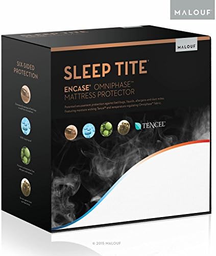 SLEEP TITE ENCASE OMNIPHASE Bed Bug Proof Waterproof Temperature Regulating Mattress Protector - Queen