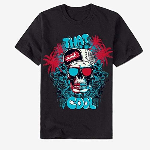 Amazon Flyy Tシャツメンズ クール スカル ファッショングラフィックトップス半袖tシャツ Tシャツ カットソー 通販