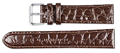 deBeer - 8mm Alligator Grain Watch Strap - Brown - Replacement Leather Watch Band - Thumbnail 3