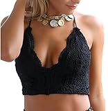 Relipop Women Summer Lace Casual Crop Tops Sleeveless Vest Tank Top