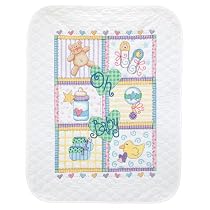 Cross Stitch Baby Blanket Squares Quilt