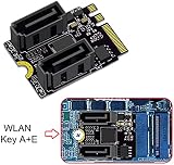 NFHK NGFF Key A+E to SATA 3.0 6Gbps Dual Ports Adapter Card JMB582 view 4