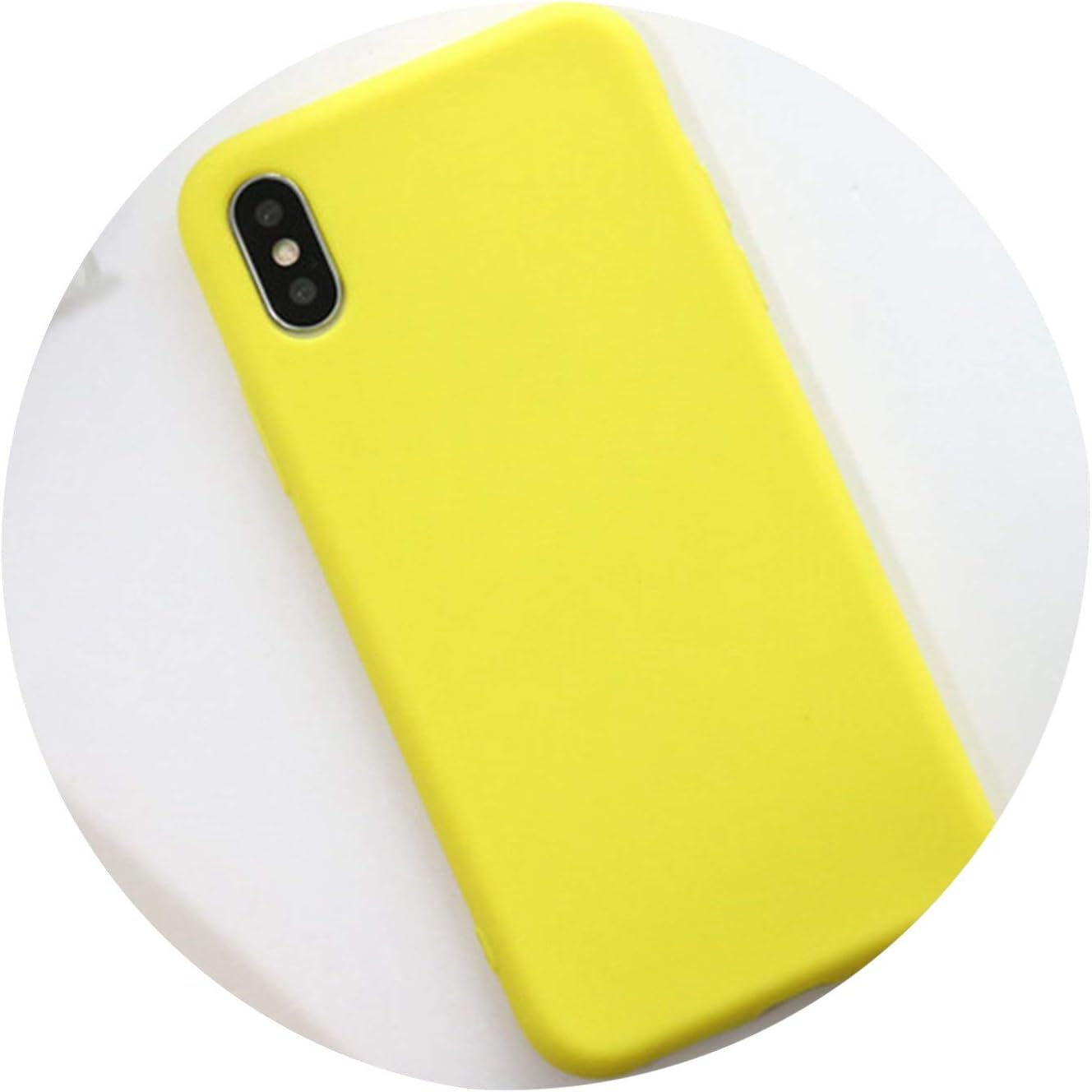 Amazon Com Almighty Shop Fashion Solid Color Phone Case For Iphone X Case For Iphone 7 6s 6 8 Plus Vintage Purple Yellow Back Cover Soft Cases Capa Yellow For Iphone 7
