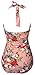 QZUnique Women's One Piece Bathing Suit Tummy Control Swimwear Halter Ruched Swimsuit Plus Size Vintage Push Up Monokini 01 Pink/XX-Large